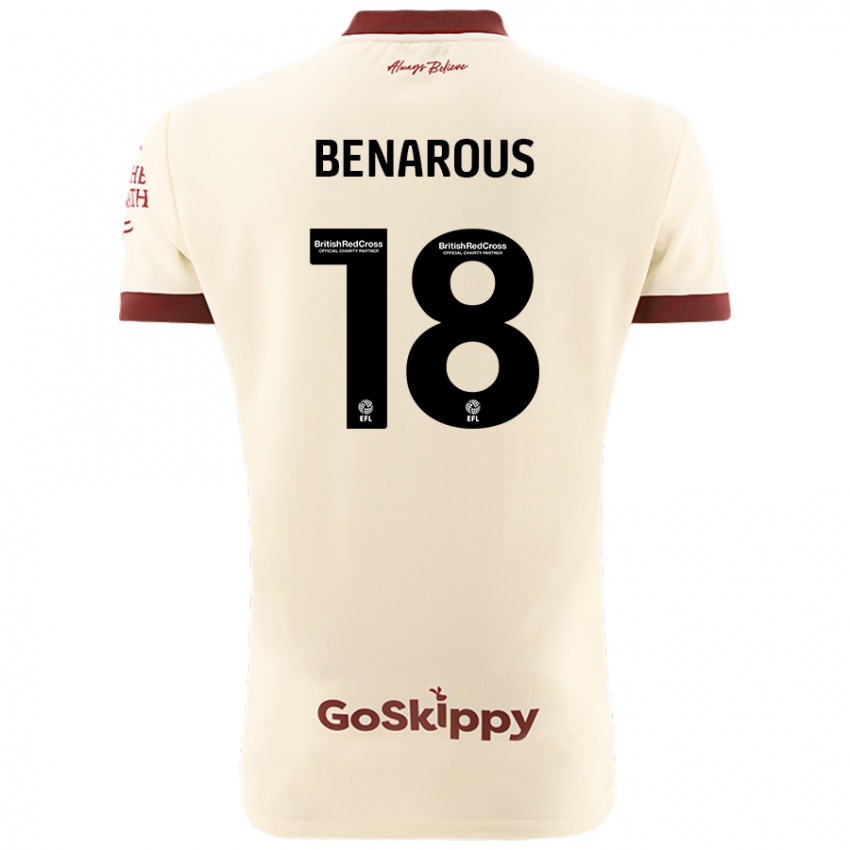 Niño Camiseta Ayman Benarous #18 Crema Blanco 2ª Equipación 2024/25 La Camisa Argentina