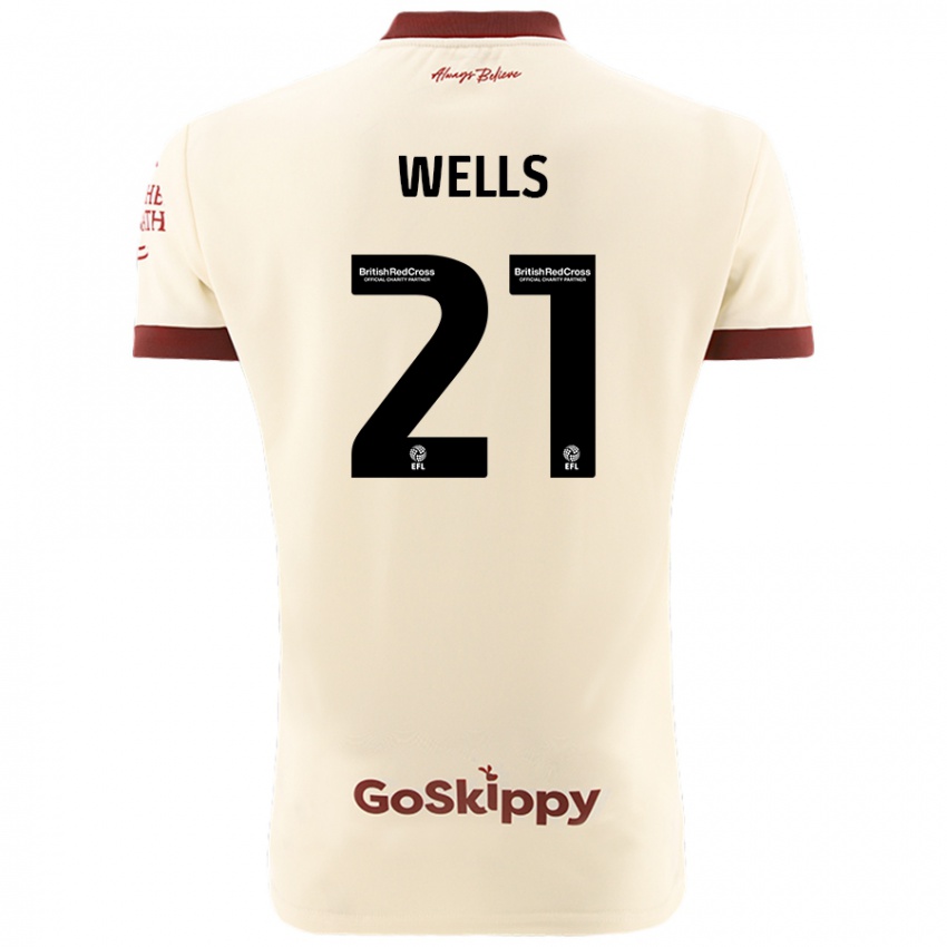 Niño Camiseta Nahki Wells #21 Crema Blanco 2ª Equipación 2024/25 La Camisa Argentina