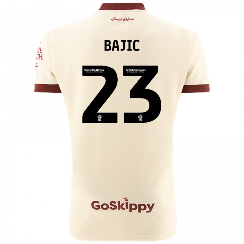 Niño Camiseta Stefan Bajic #23 Crema Blanco 2ª Equipación 2024/25 La Camisa Argentina