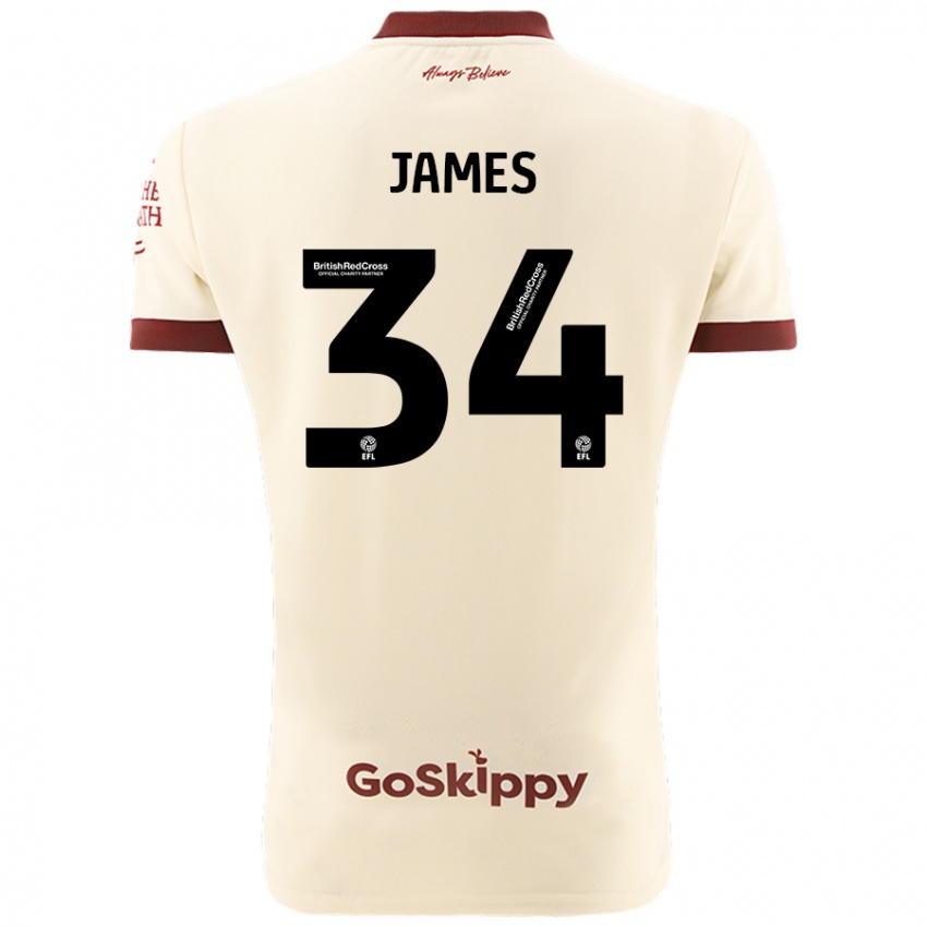 Niño Camiseta Joseph James #34 Crema Blanco 2ª Equipación 2024/25 La Camisa Argentina