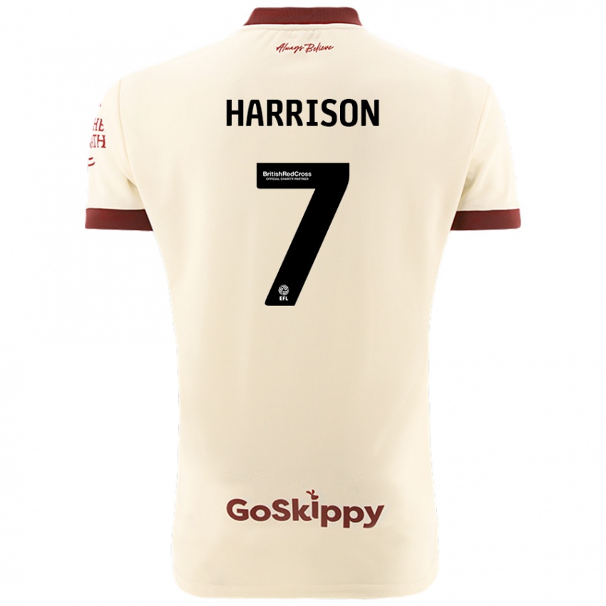 Niño Camiseta Abi Harrison #7 Crema Blanco 2ª Equipación 2024/25 La Camisa Argentina