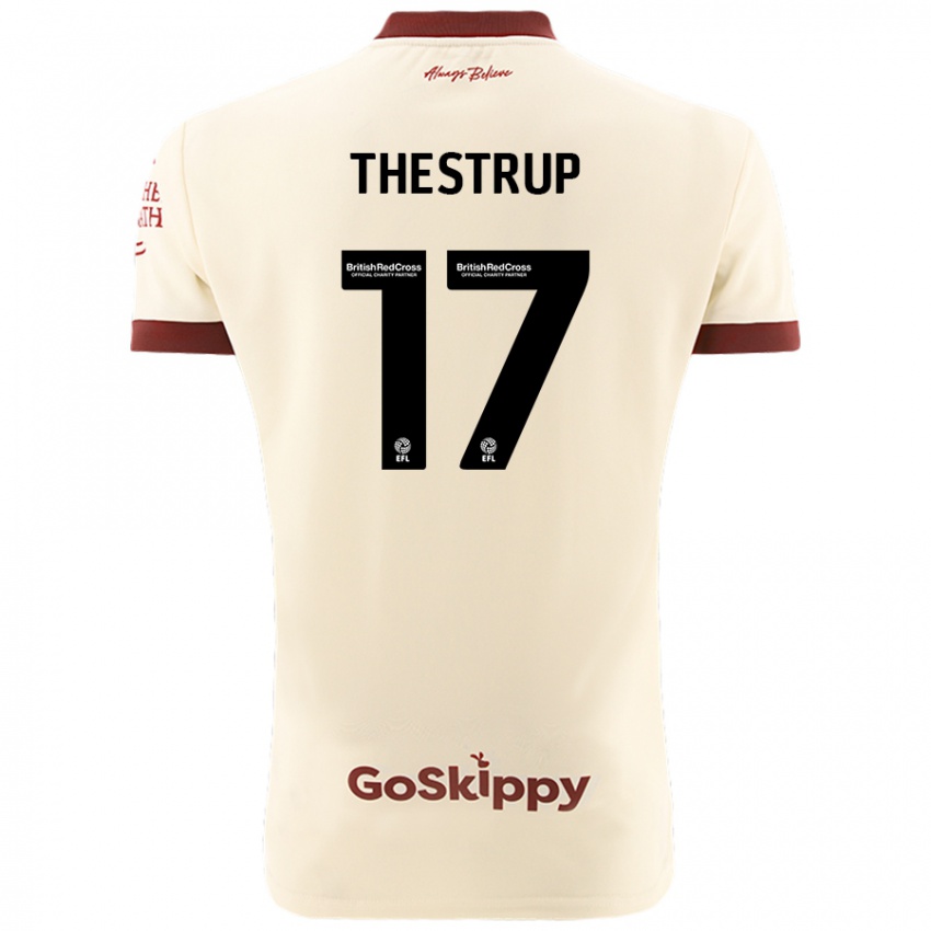 Niño Camiseta Amalie Thestrup #17 Crema Blanco 2ª Equipación 2024/25 La Camisa Argentina