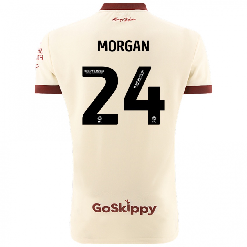 Niño Camiseta Ffion Morgan #24 Crema Blanco 2ª Equipación 2024/25 La Camisa Argentina