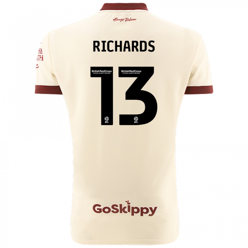 Niño Camiseta Harvey Wiles-Richards #13 Crema Blanco 2ª Equipación 2024/25 La Camisa Argentina