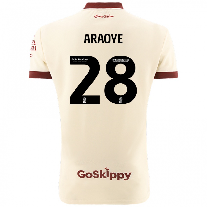 Niño Camiseta Raphael Araoye #28 Crema Blanco 2ª Equipación 2024/25 La Camisa Argentina