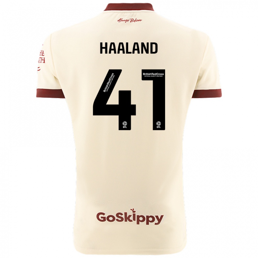 Niño Camiseta Benedicte Haaland #41 Crema Blanco 2ª Equipación 2024/25 La Camisa Argentina