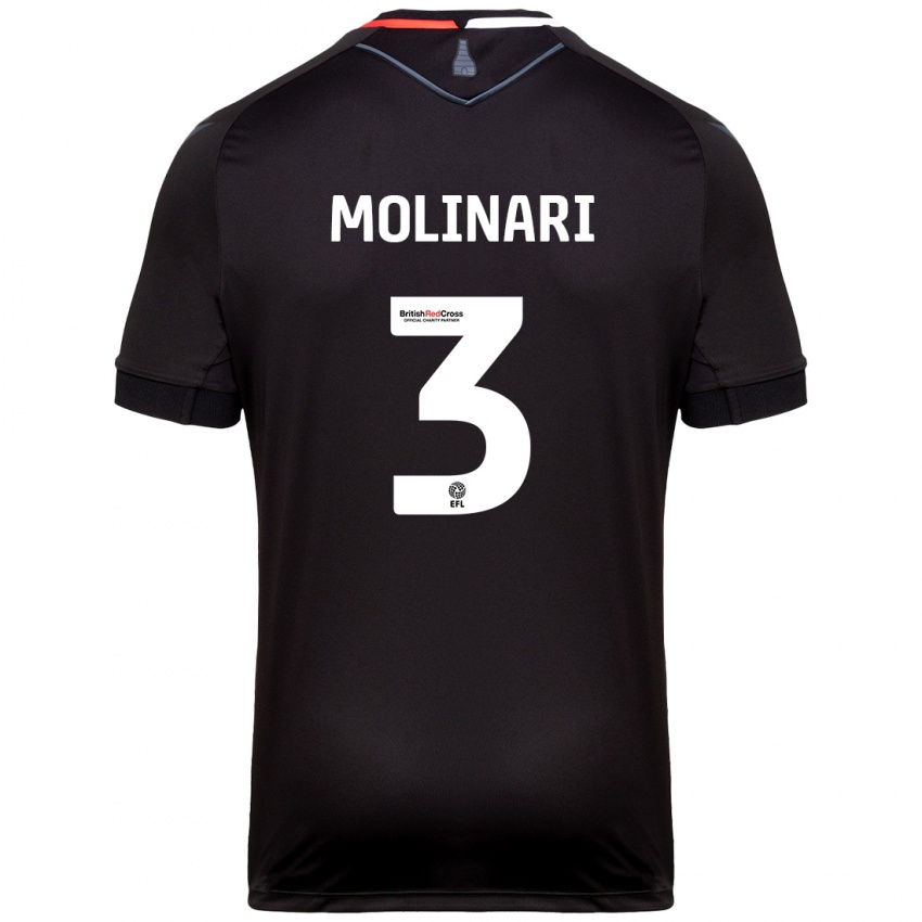 Niño Camiseta Lucia Molinari #3 Negro 2ª Equipación 2024/25 La Camisa Argentina