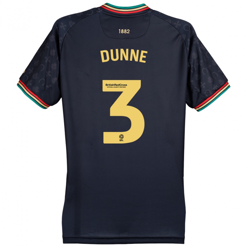 Niño Camiseta Jimmy Dunne #3 Azul Marino Oscuro 2ª Equipación 2024/25 La Camisa Argentina