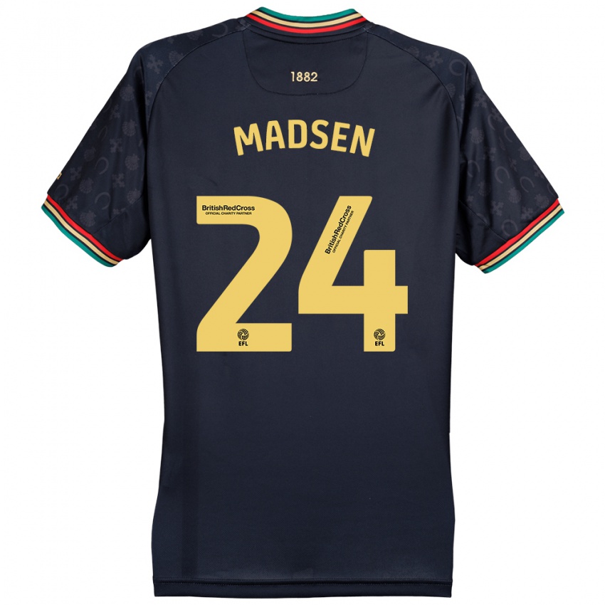 Niño Camiseta Nicolas Madsen #24 Azul Marino Oscuro 2ª Equipación 2024/25 La Camisa Argentina