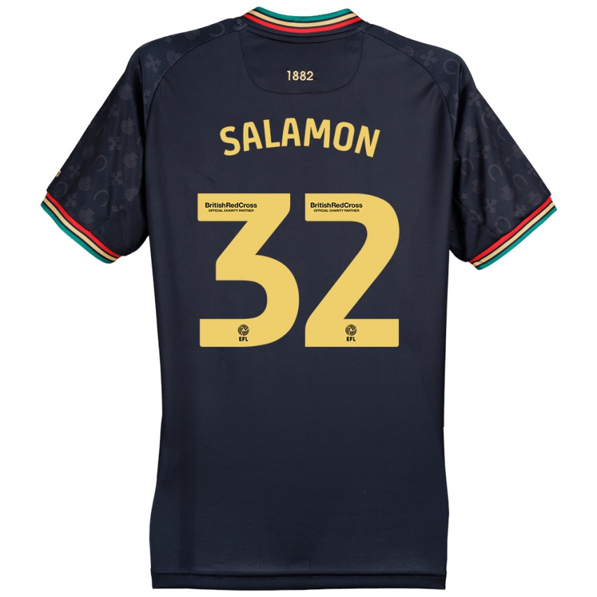 Niño Camiseta Matteo Salamon #32 Azul Marino Oscuro 2ª Equipación 2024/25 La Camisa Argentina