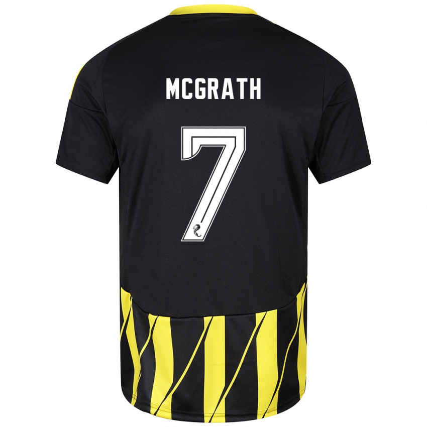 Niño Camiseta Jamie Mcgrath #7 Negro Amarillo 2ª Equipación 2024/25 La Camisa Argentina