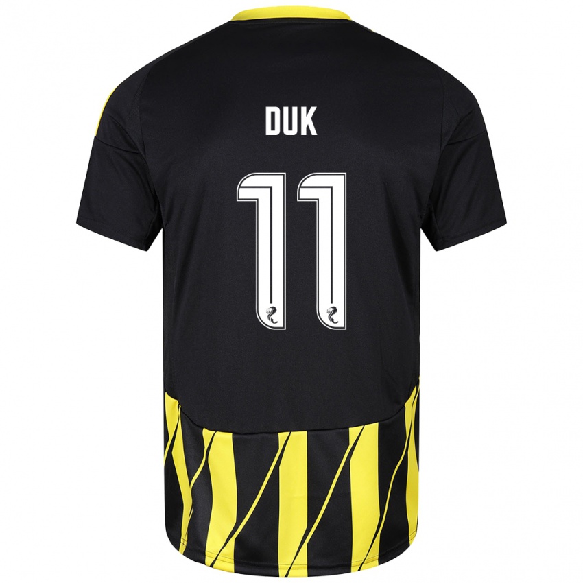 Niño Camiseta Duk #11 Negro Amarillo 2ª Equipación 2024/25 La Camisa Argentina