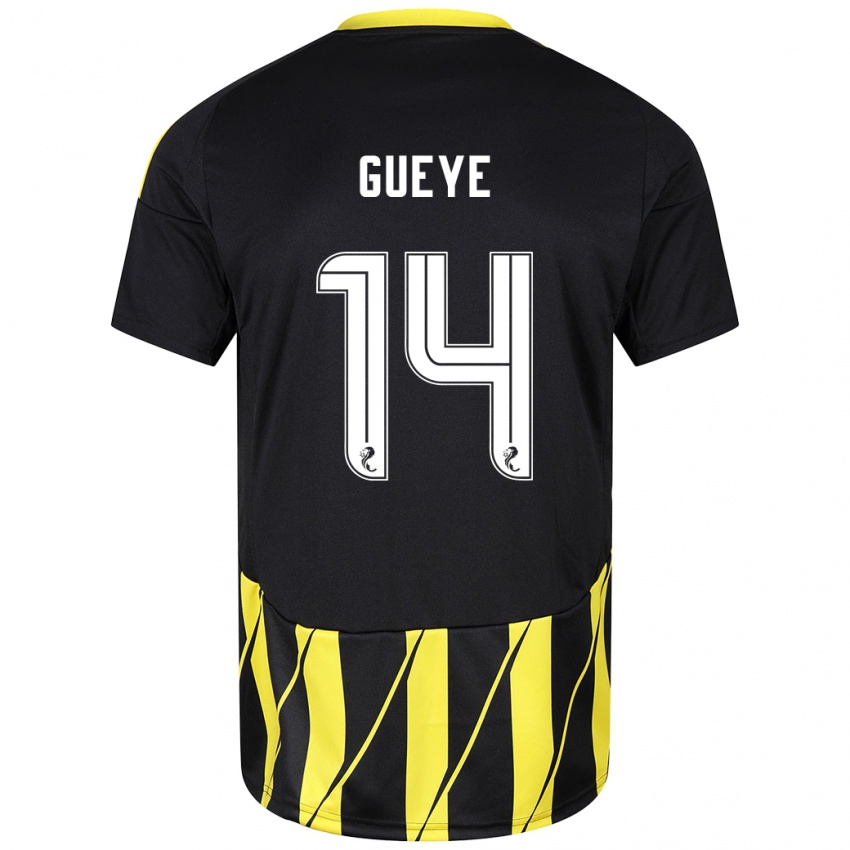 Niño Camiseta Pape Habib Gueye #14 Negro Amarillo 2ª Equipación 2024/25 La Camisa Argentina