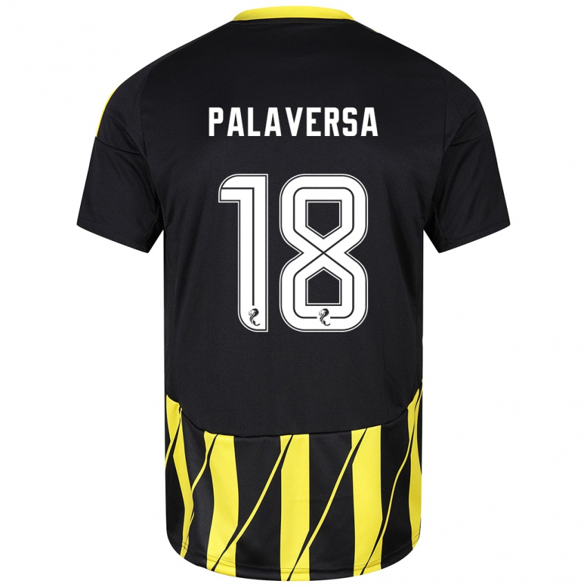 Niño Camiseta Ante Palaversa #18 Negro Amarillo 2ª Equipación 2024/25 La Camisa Argentina