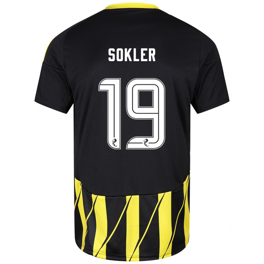 Niño Camiseta Ester Sokler #19 Negro Amarillo 2ª Equipación 2024/25 La Camisa Argentina