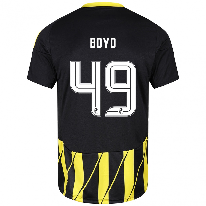 Niño Camiseta Fletcher Boyd #49 Negro Amarillo 2ª Equipación 2024/25 La Camisa Argentina