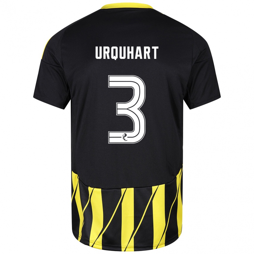 Niño Camiseta Millie Urquhart #3 Negro Amarillo 2ª Equipación 2024/25 La Camisa Argentina