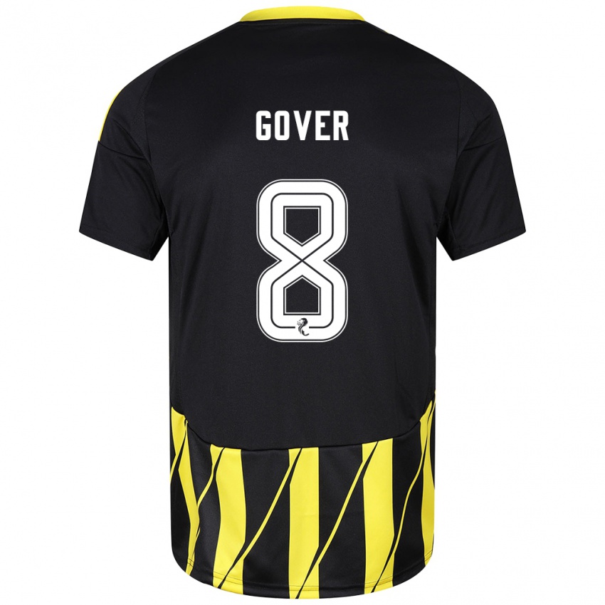 Niño Camiseta Chloe Gover #8 Negro Amarillo 2ª Equipación 2024/25 La Camisa Argentina