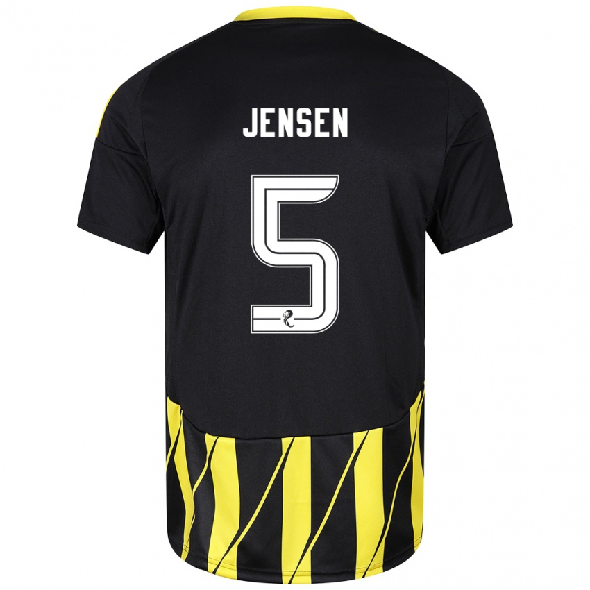 Niño Camiseta Richard Jensen #5 Negro Amarillo 2ª Equipación 2024/25 La Camisa Argentina