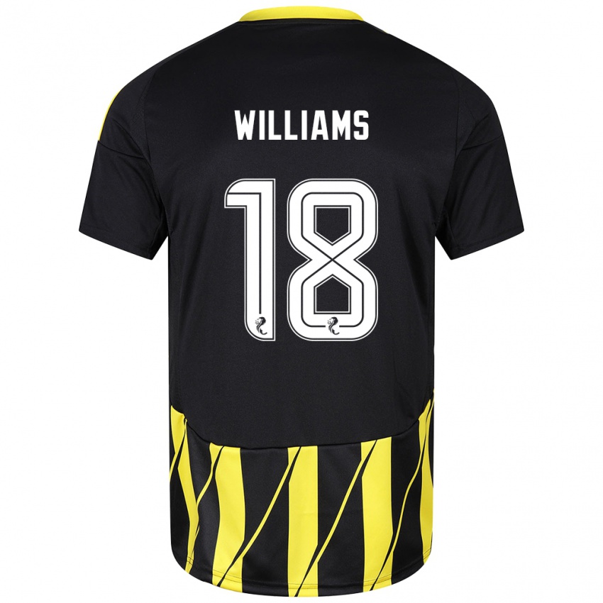 Niño Camiseta Rhys Williams #18 Negro Amarillo 2ª Equipación 2024/25 La Camisa Argentina