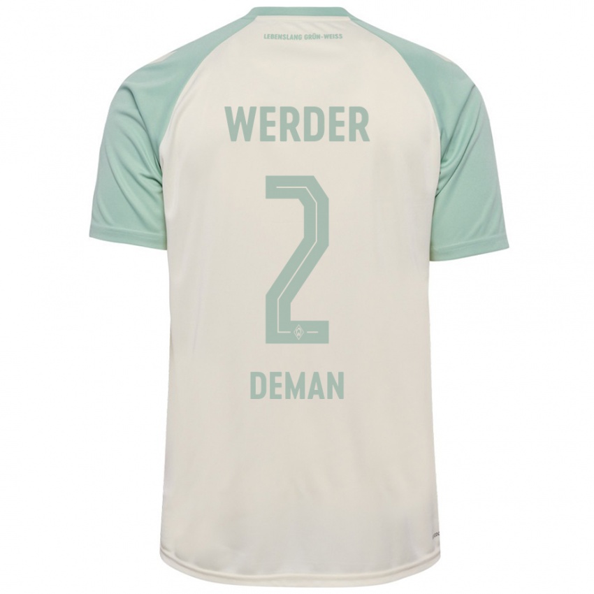 Niño Camiseta Olivier Deman #2 Blanquecino Verde Claro 2ª Equipación 2024/25 La Camisa Argentina