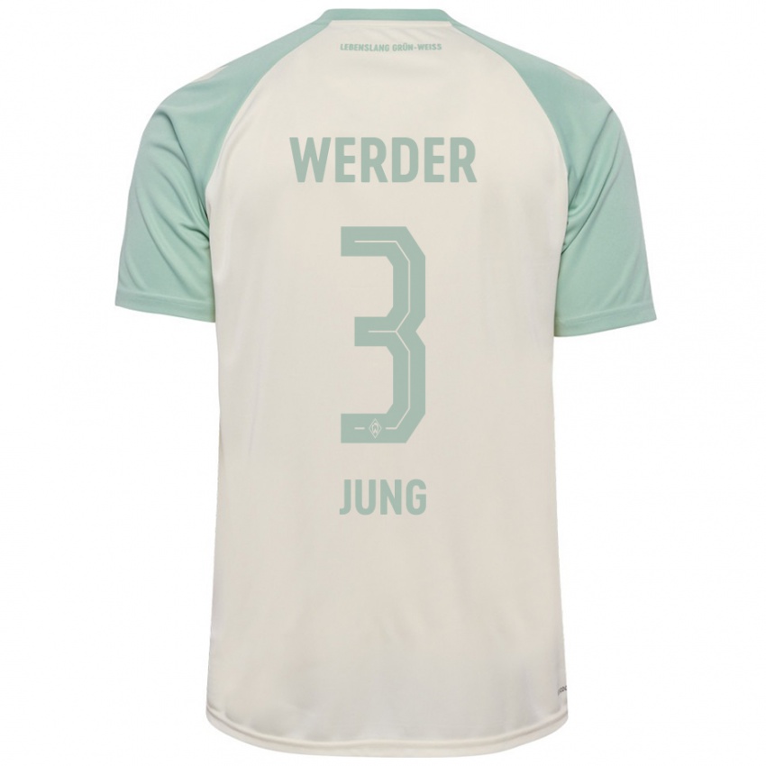 Niño Camiseta Anthony Jung #3 Blanquecino Verde Claro 2ª Equipación 2024/25 La Camisa Argentina