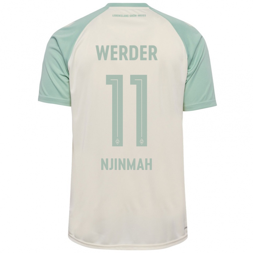 Niño Camiseta Justin Njinmah #11 Blanquecino Verde Claro 2ª Equipación 2024/25 La Camisa Argentina