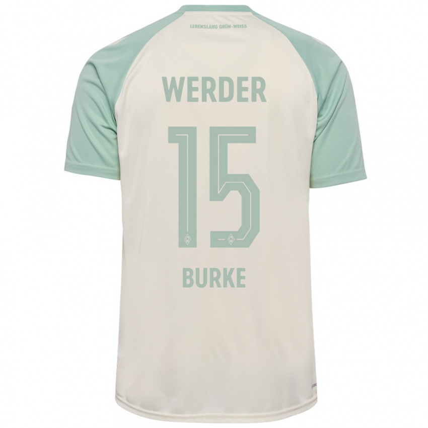 Niño Camiseta Oliver Burke #15 Blanquecino Verde Claro 2ª Equipación 2024/25 La Camisa Argentina