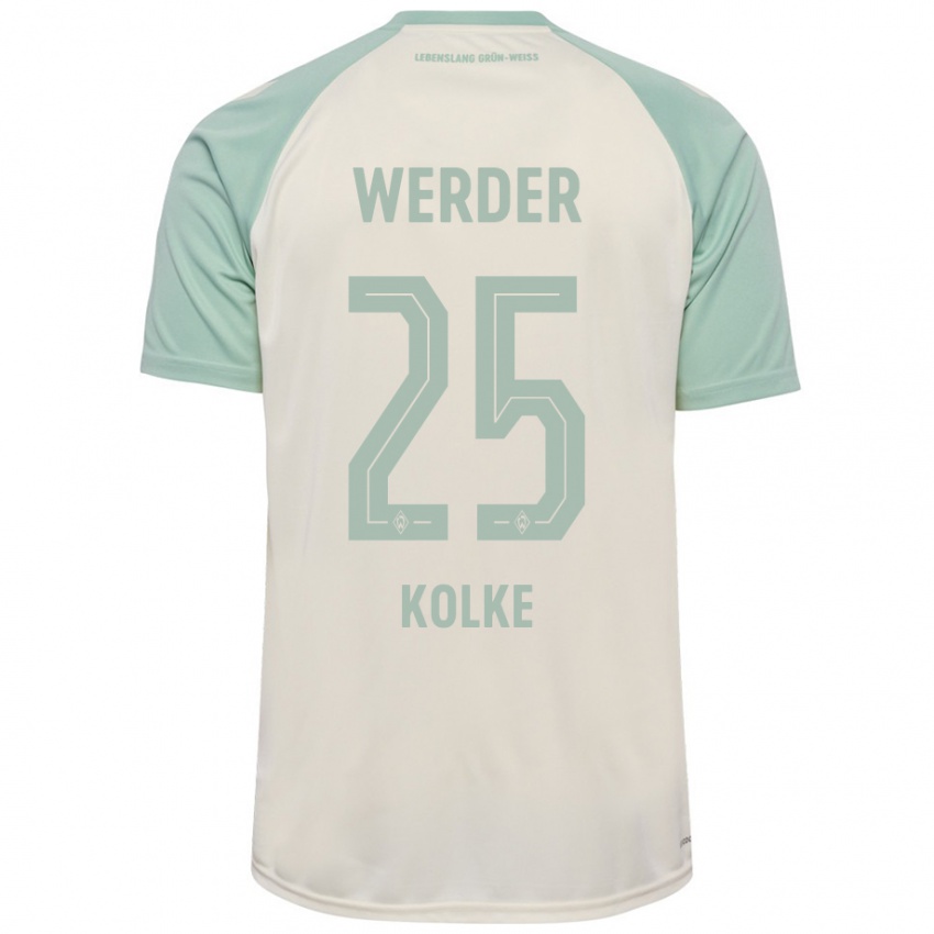 Niño Camiseta Markus Kolke #25 Blanquecino Verde Claro 2ª Equipación 2024/25 La Camisa Argentina