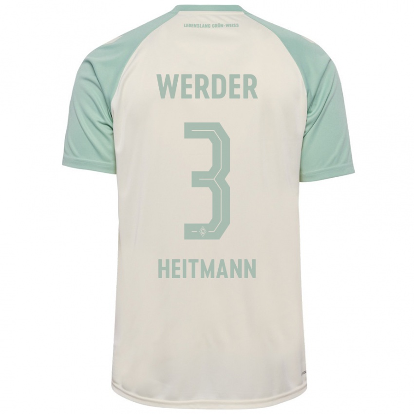 Niño Camiseta Mats Heitmann #3 Blanquecino Verde Claro 2ª Equipación 2024/25 La Camisa Argentina