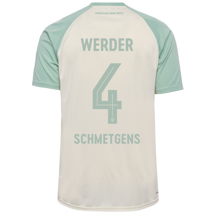 Niño Camiseta Mick Schmetgens #4 Blanquecino Verde Claro 2ª Equipación 2024/25 La Camisa Argentina