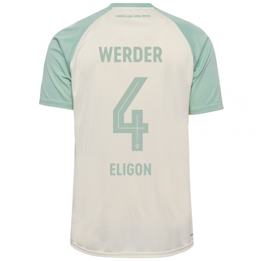 Niño Camiseta Kenneth Eligon #4 Blanquecino Verde Claro 2ª Equipación 2024/25 La Camisa Argentina