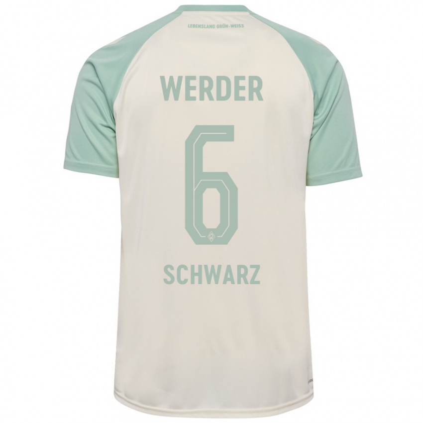 Niño Camiseta Ricardo-Felipe Schwarz #6 Blanquecino Verde Claro 2ª Equipación 2024/25 La Camisa Argentina