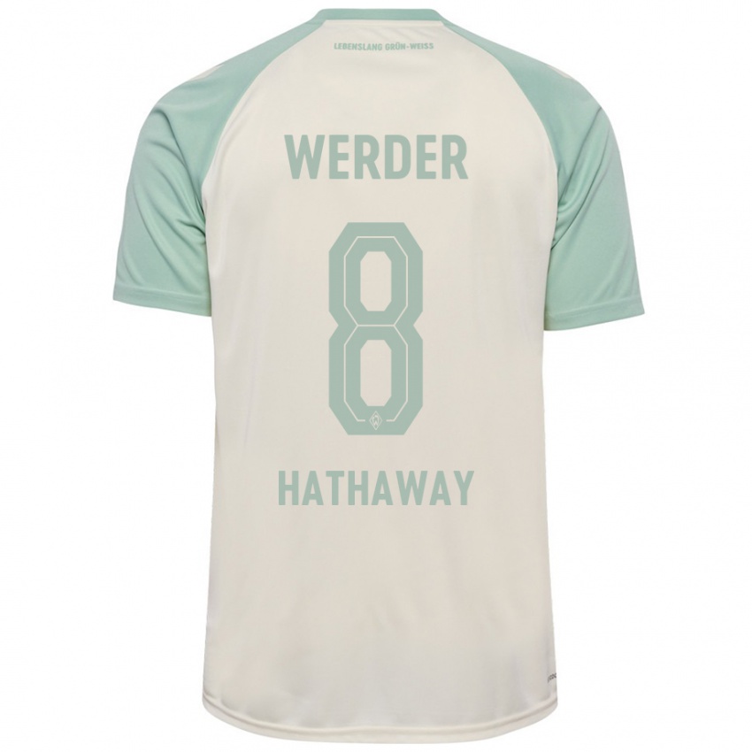 Niño Camiseta Max Hathaway #8 Blanquecino Verde Claro 2ª Equipación 2024/25 La Camisa Argentina