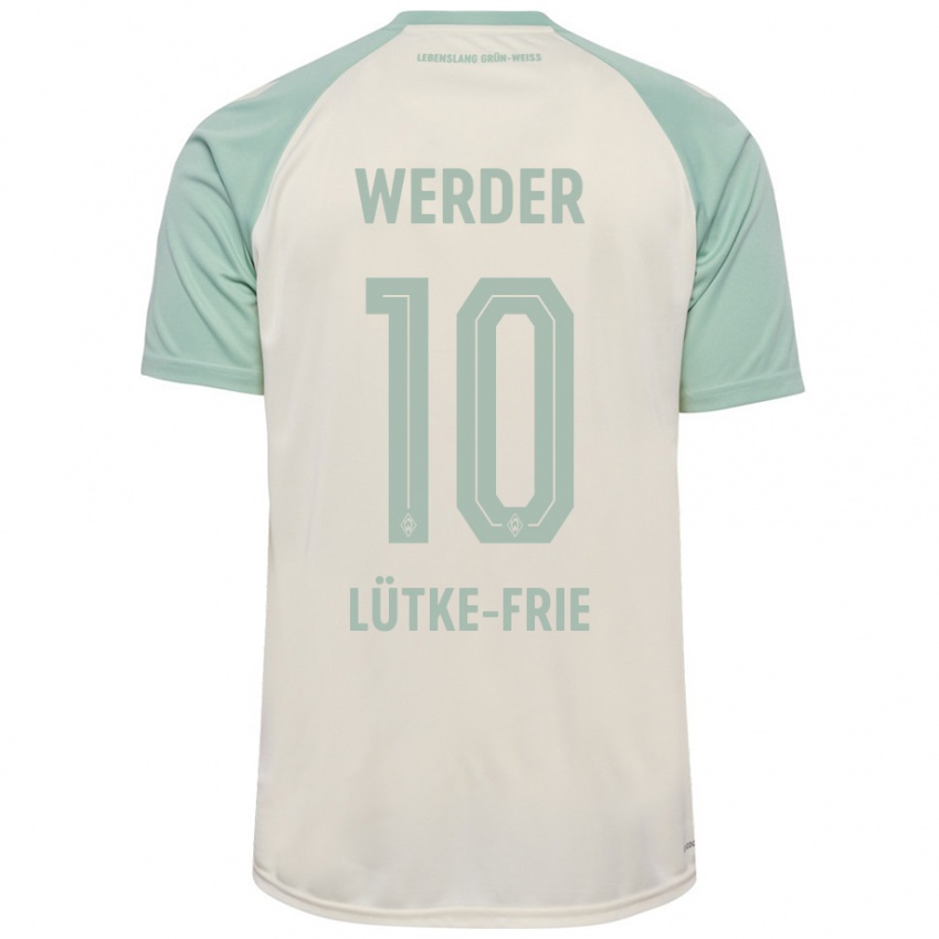 Niño Camiseta Dennis Lütke-Frie #10 Blanquecino Verde Claro 2ª Equipación 2024/25 La Camisa Argentina