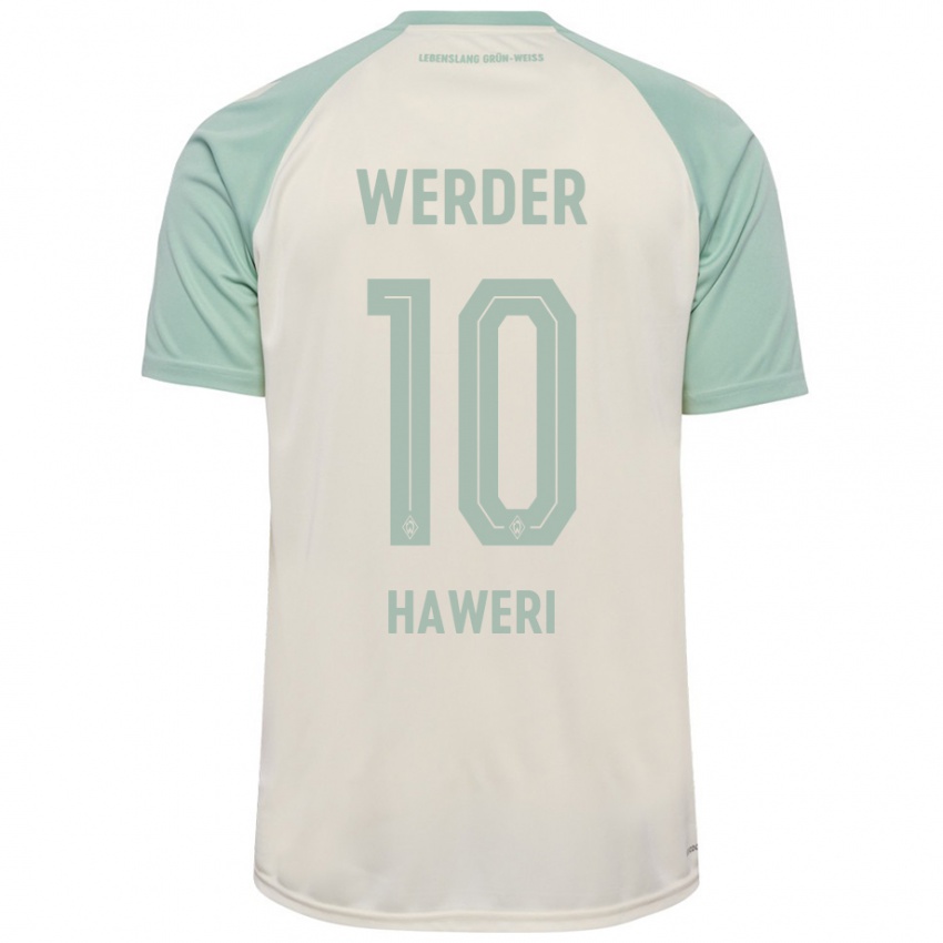 Niño Camiseta Adrian Haweri #10 Blanquecino Verde Claro 2ª Equipación 2024/25 La Camisa Argentina