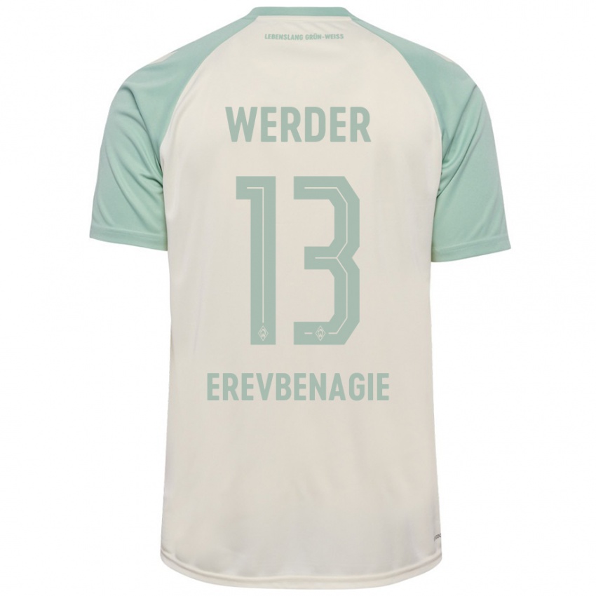 Niño Camiseta Paul Erevbenagie #13 Blanquecino Verde Claro 2ª Equipación 2024/25 La Camisa Argentina