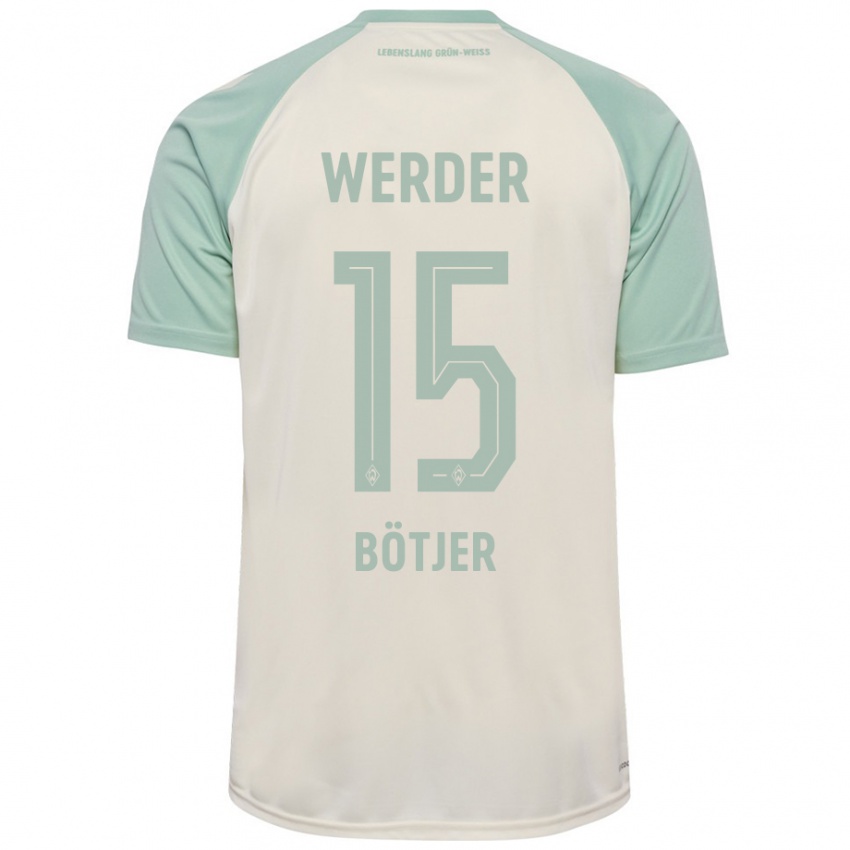 Niño Camiseta Linus Bötjer #15 Blanquecino Verde Claro 2ª Equipación 2024/25 La Camisa Argentina