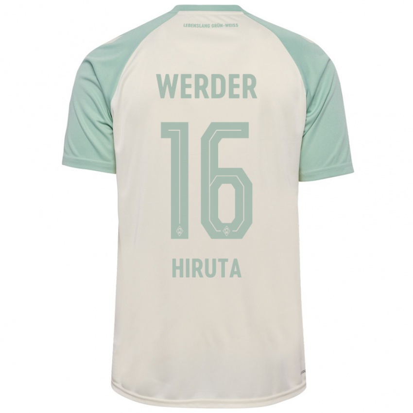 Niño Camiseta Ikumi Hiruta #16 Blanquecino Verde Claro 2ª Equipación 2024/25 La Camisa Argentina