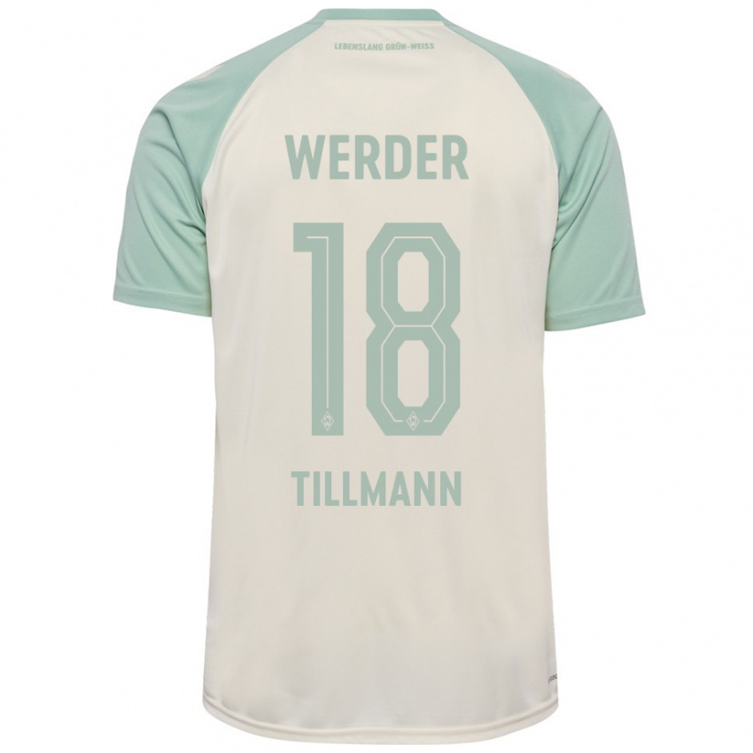 Niño Camiseta Felix Tillmann #18 Blanquecino Verde Claro 2ª Equipación 2024/25 La Camisa Argentina