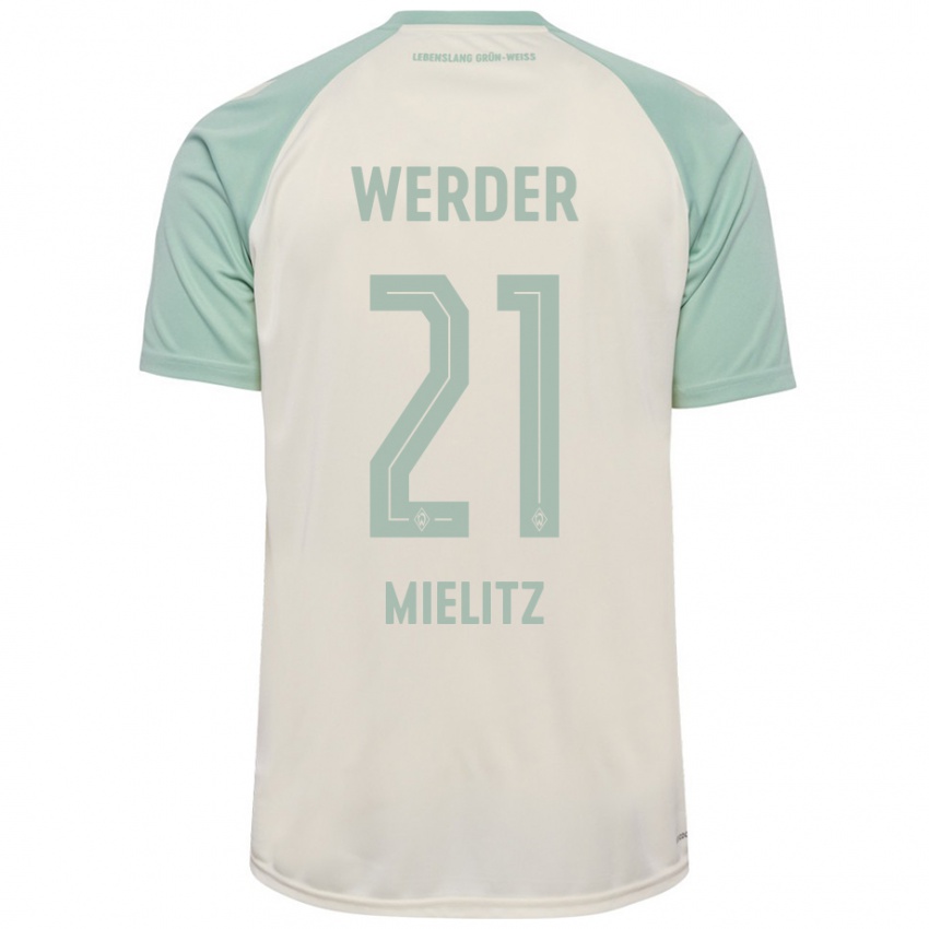 Niño Camiseta Sebastian Mielitz #21 Blanquecino Verde Claro 2ª Equipación 2024/25 La Camisa Argentina