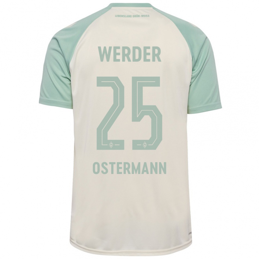 Niño Camiseta Ben Ostermann #25 Blanquecino Verde Claro 2ª Equipación 2024/25 La Camisa Argentina