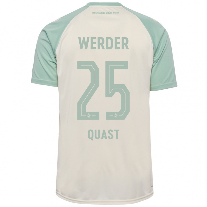 Niño Camiseta Sönke Quast #25 Blanquecino Verde Claro 2ª Equipación 2024/25 La Camisa Argentina