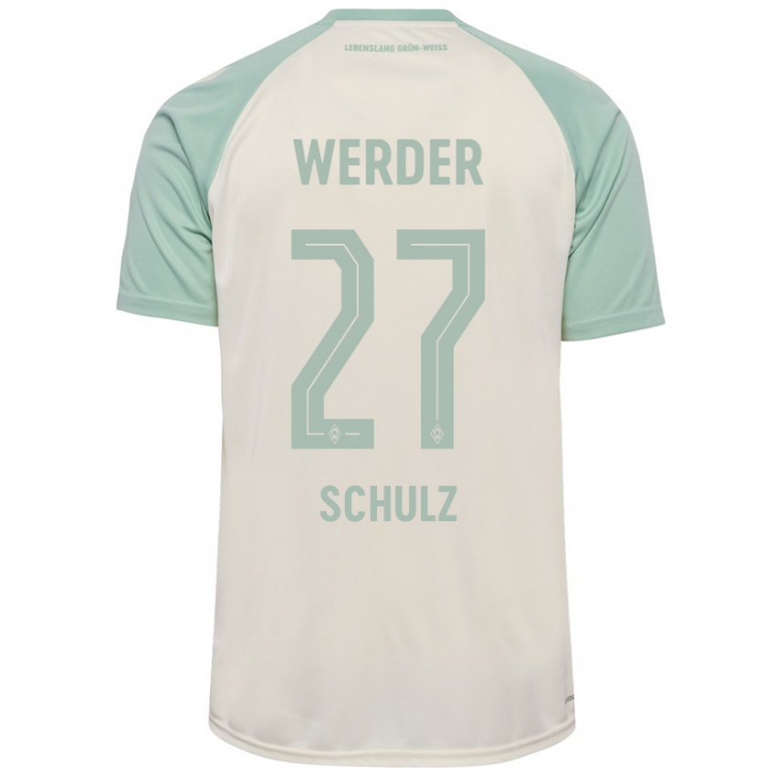 Niño Camiseta Ole Schulz #27 Blanquecino Verde Claro 2ª Equipación 2024/25 La Camisa Argentina