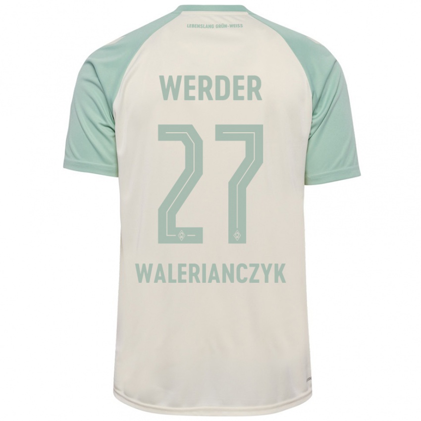 Niño Camiseta Dennis Walerianczyk #27 Blanquecino Verde Claro 2ª Equipación 2024/25 La Camisa Argentina