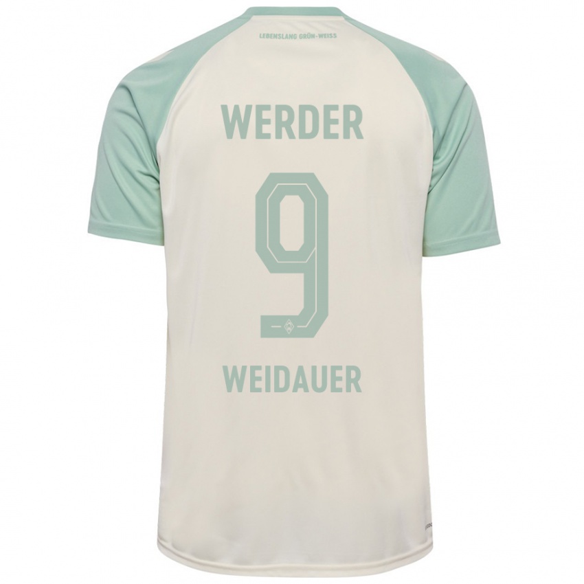 Niño Camiseta Sophie Weidauer #9 Blanquecino Verde Claro 2ª Equipación 2024/25 La Camisa Argentina