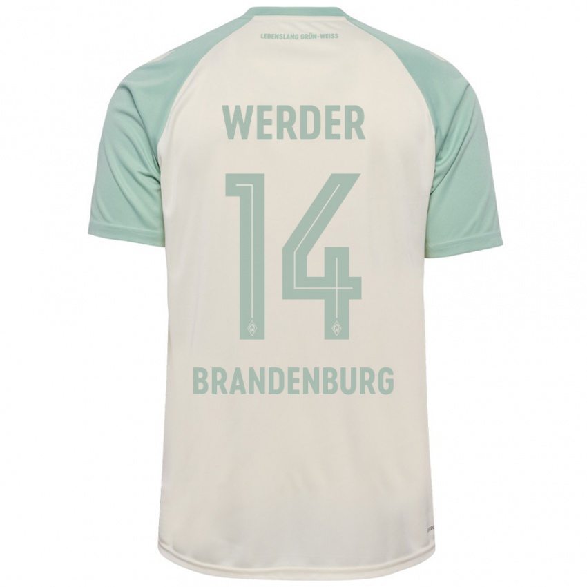 Niño Camiseta Michaela Brandenburg #14 Blanquecino Verde Claro 2ª Equipación 2024/25 La Camisa Argentina