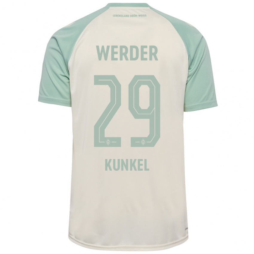 Niño Camiseta Melina Kunkel #29 Blanquecino Verde Claro 2ª Equipación 2024/25 La Camisa Argentina