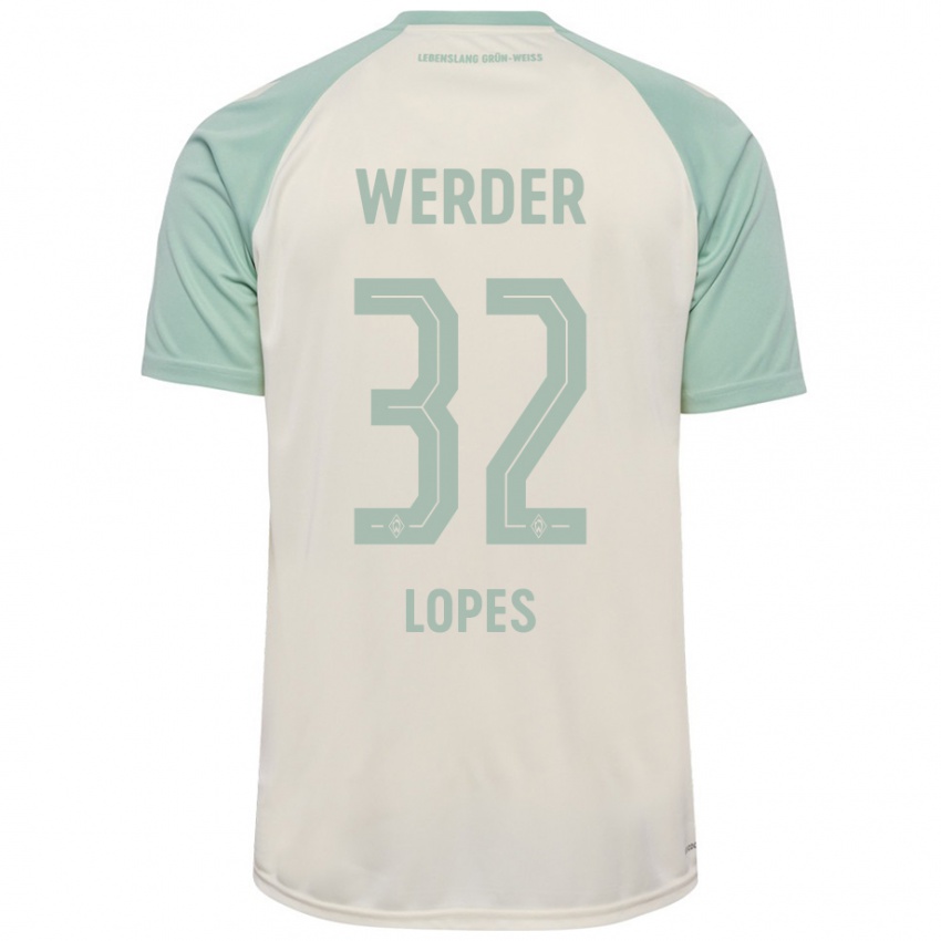 Niño Camiseta Eugenio Lopes #32 Blanquecino Verde Claro 2ª Equipación 2024/25 La Camisa Argentina