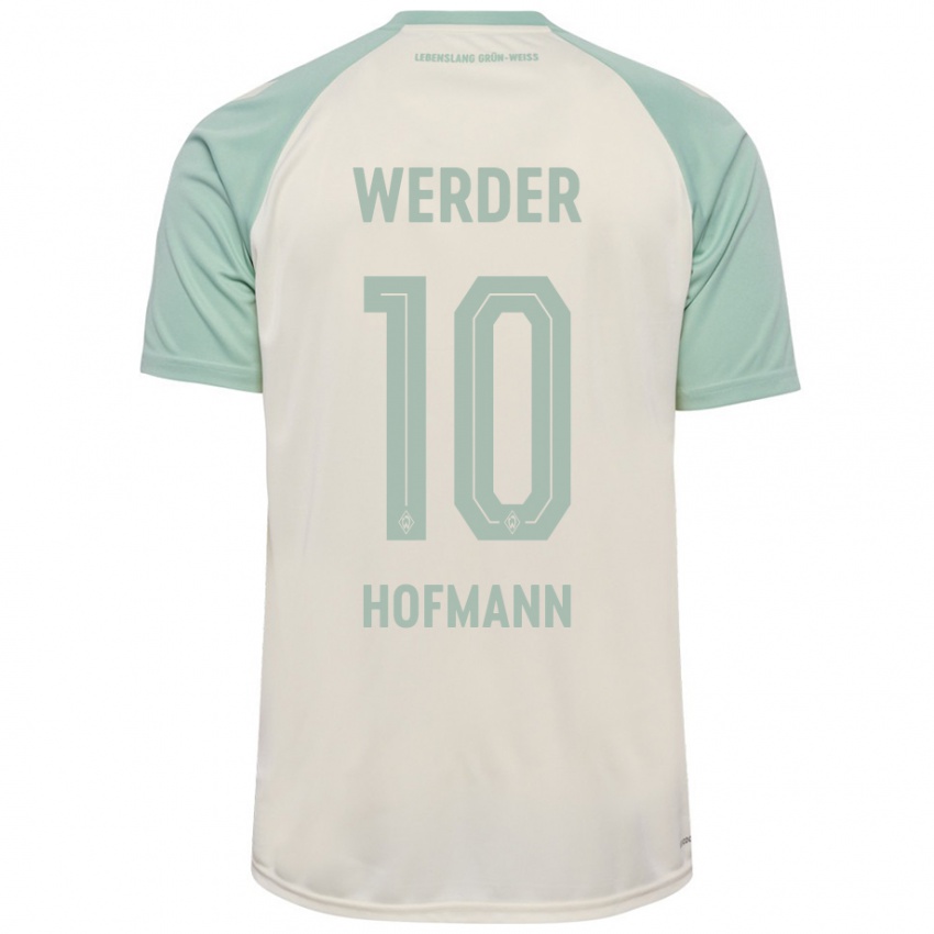 Niño Camiseta Justin Hofmann #10 Blanquecino Verde Claro 2ª Equipación 2024/25 La Camisa Argentina